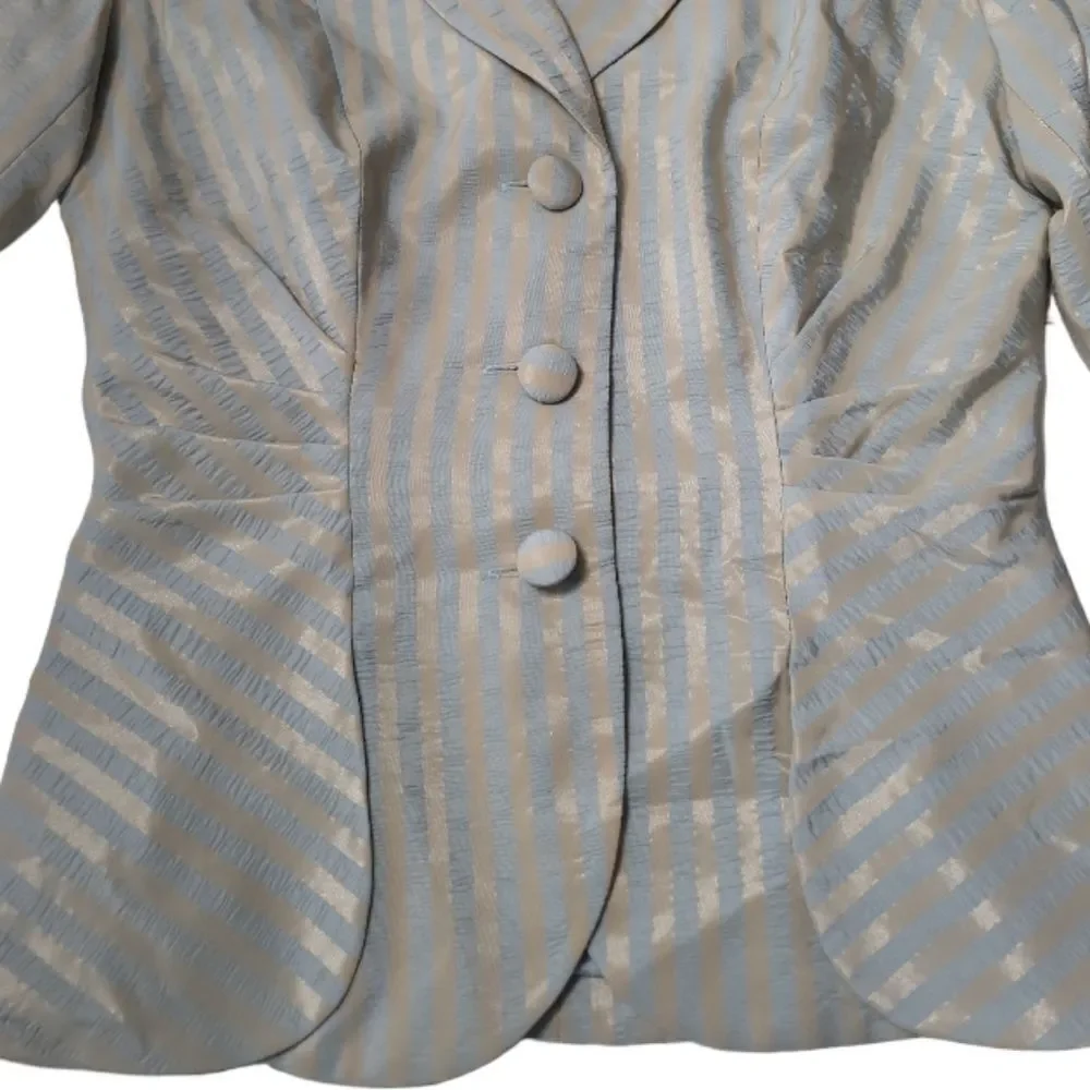 KAY UNGER Vintage Mint‎ Green/Cream Adorable Blazer and Skirt Set Size 2